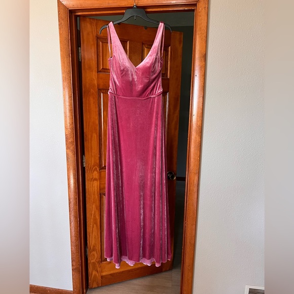 Rosewood Morilee Bridesmaid dress style 21669 velvet - Picture 8 of 14